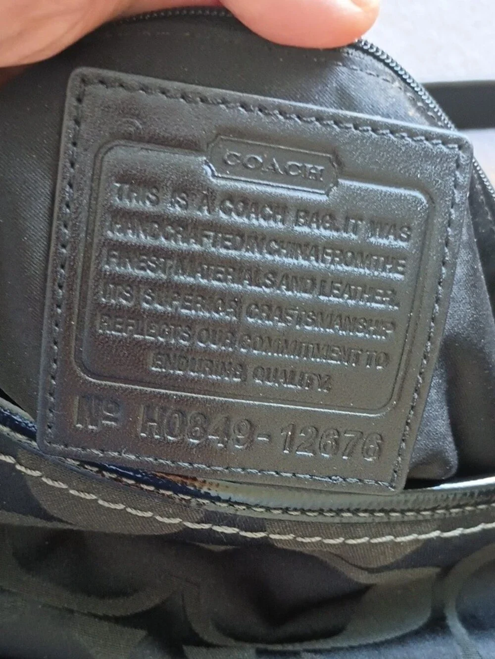 Coach Black Signature Shoulder Bag with Charm